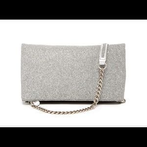 Alice + Olivia Silver Caviar Beaded Clutch